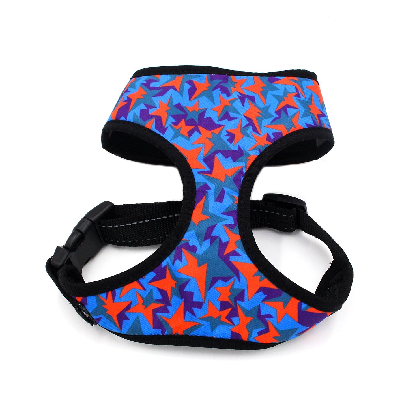 Reflective chest strap collar for dogs by Cashymart, shown in black with reflective strips for safety during walks.