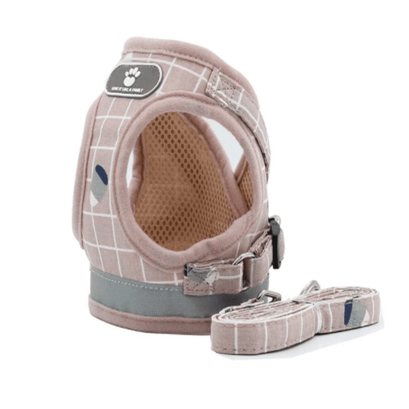 Cashymart pet traction vest collar with retractable flat rope, designed for secure and comfortable dog walking.