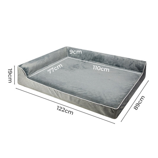 Large grey Pawz Orthopedic Dog Bed by IDropship, plush and supportive for dogs' comfort and joint relief.