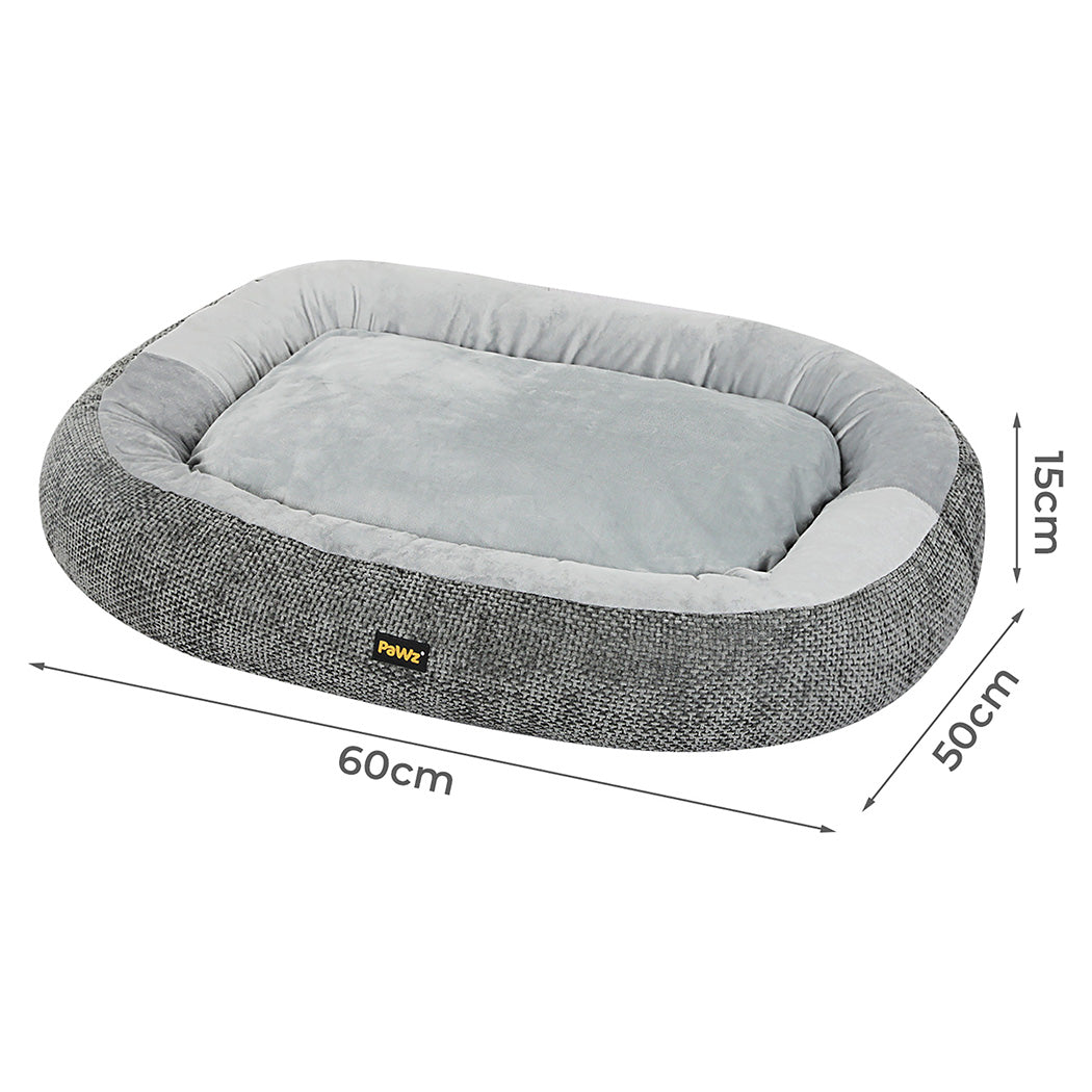 Soft washable plush orthopedic pet bed for cats and dogs, featuring a cozy design with reinforced edges for comfort and support.