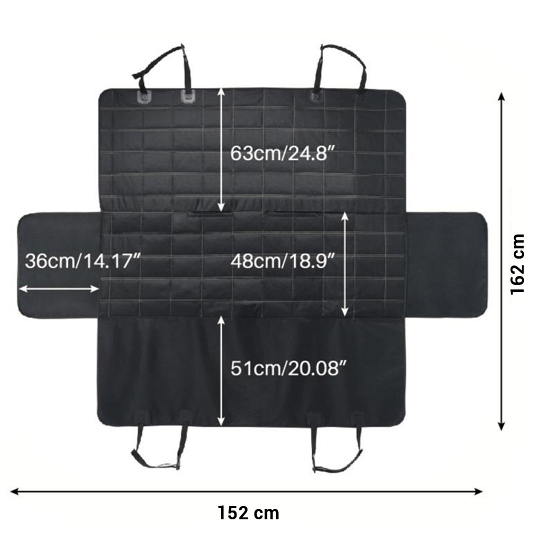 SOGA luxury waterproof car trunk pet mat with non-slip surface, cargo liner, and hammock seat cover for pet travel protection.