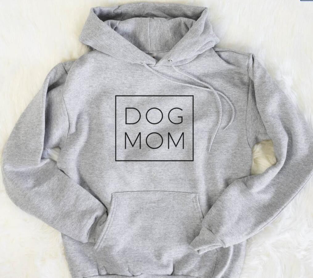 PAWSOME PETS dog mom hoodie with fur design, cozy sweatshirt for dog lovers and proud dog moms, casual and comfortable apparel.