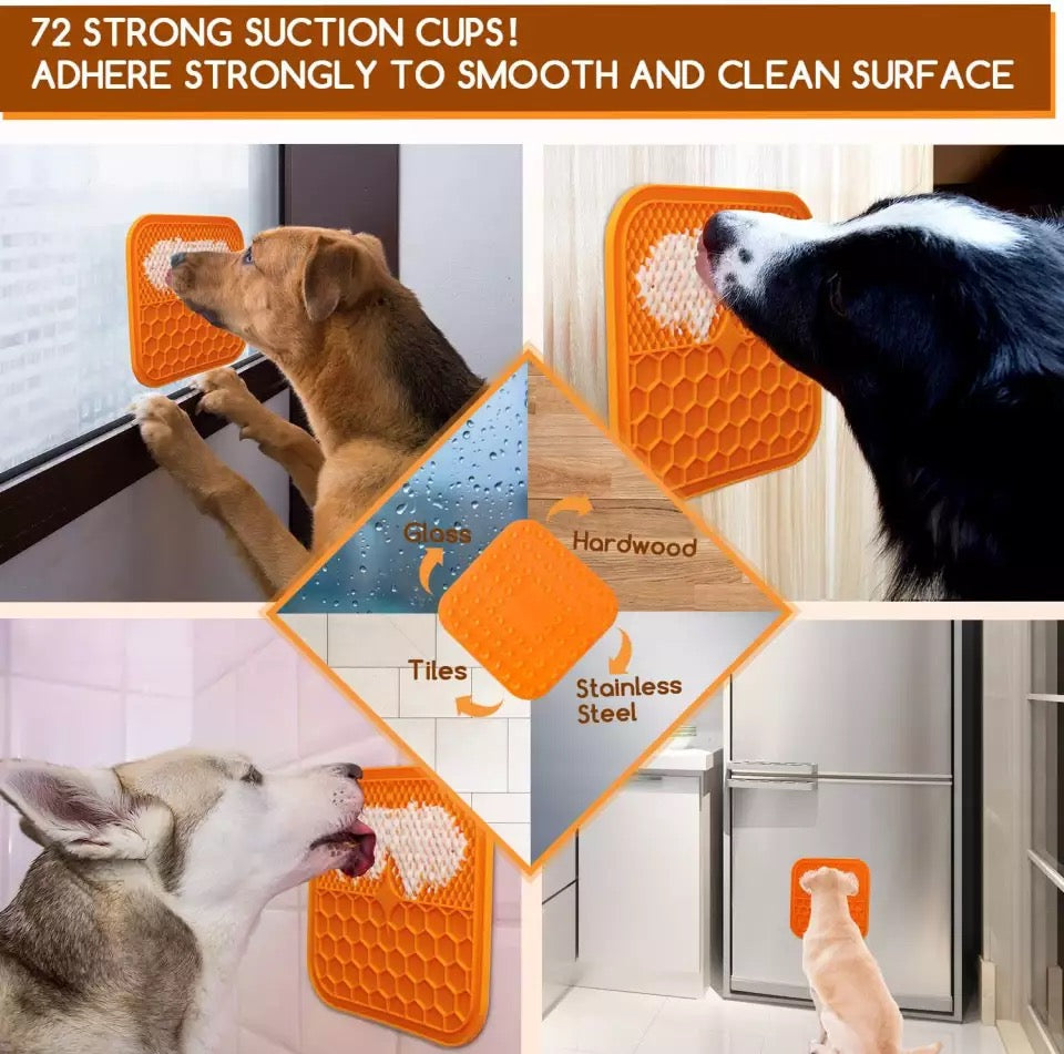 PAWSOME PETS Lick Mat for Dogs, a colorful Popit toy for slow feeding, enrichment, and bath time fun.