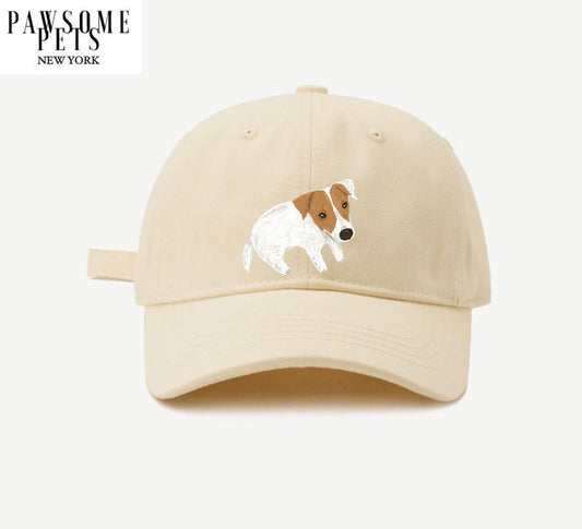 Dog Mum embroidered baseball cap by Pawsomepetsnewyork, featuring a stylish hat with "Dog Mum" embroidery and curved brim.