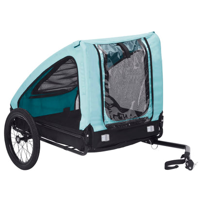 Blue and black NNEVL pet trailer stroller designed for convenient pet transportation, featuring a sturdy frame and breathable mesh sides.