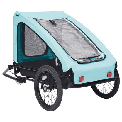 Blue and black NNEVL pet trailer designed as a pet pushchair and stroller with a spacious interior for small to medium pets.