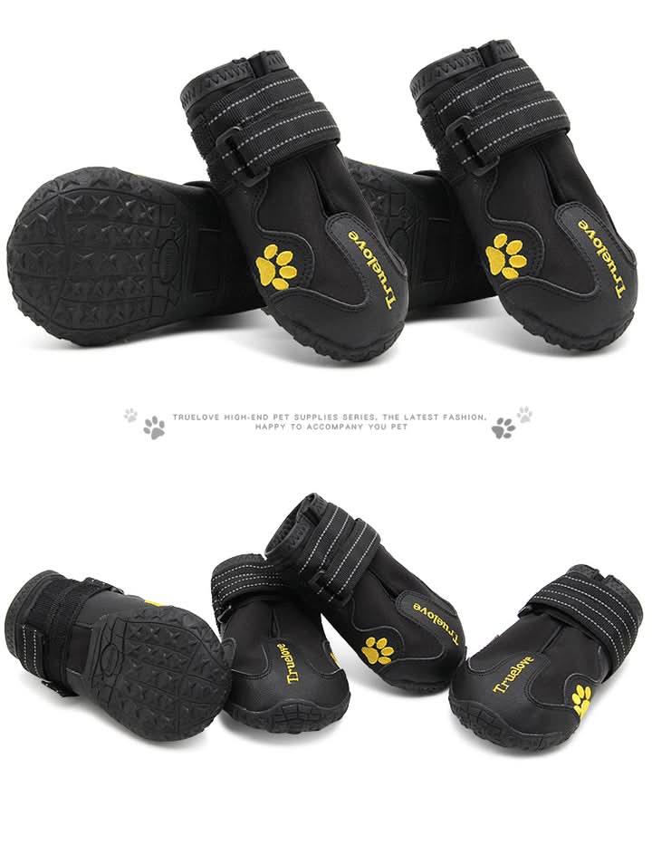 True Love Outdoor Adventure Dog Shoes - Black, Size 4 - Pawsome Pyjamas