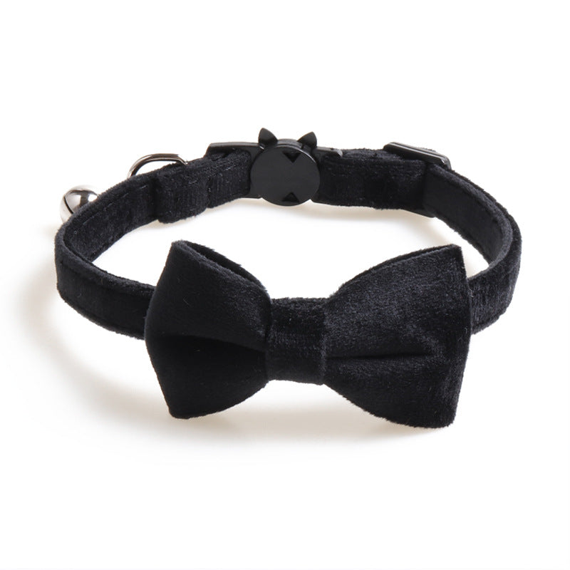 Velvet pet collar with a bowknot for dogs, stylish and comfortable, by Cashymart.