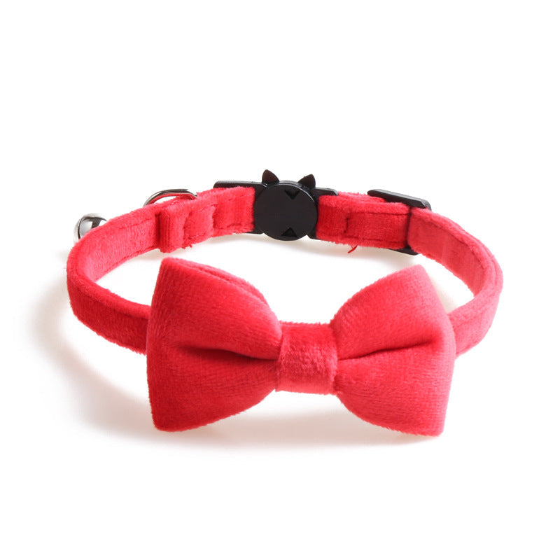 Velvet pet collar with bowknot detail for dogs by Cashymart, soft and stylish accessory for small and medium dogs.
