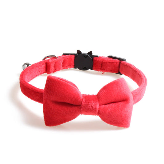 Velvet pet collar with bowknot detail for dogs by Cashymart, soft and stylish accessory for small and medium dogs.