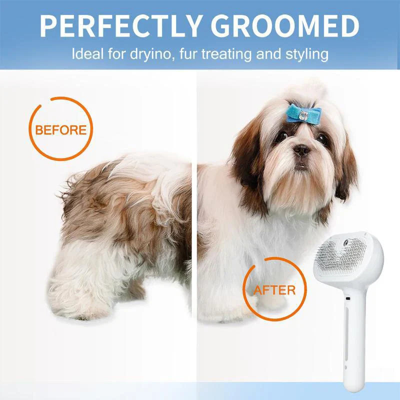 Cashymart dog and cat massage comb with soft bristles for grooming and detangling pets' fur.