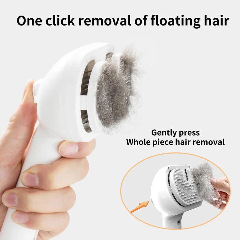 Cashymart dog comb massage brush for cats and dogs showing soft bristles and ergonomic handle for gentle grooming.