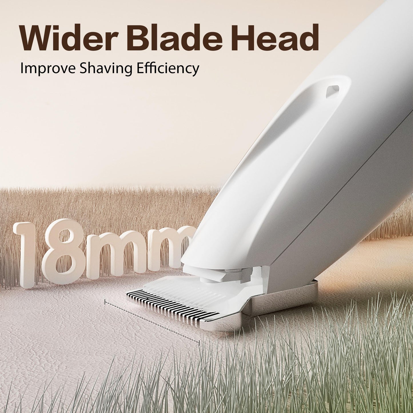 Cashymart rechargeable dog paw trimmer for silent pet grooming, showing the sleek grooming kit and trimming blades.