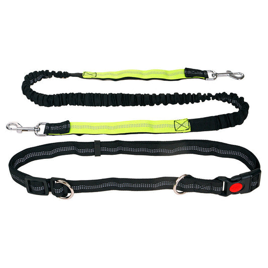 Elastic reflective pet running collar by Cashymart with adjustable traction belt and safety reflective strips for outdoor walks.