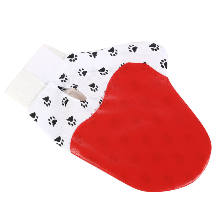 Cashymart gentle silicone pet grooming glove with soft bristles, designed for easy fur removal and gentle pet brushing.