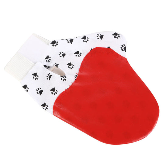 Cashymart gentle silicone pet grooming glove with soft bristles, designed for easy fur removal and gentle pet brushing.