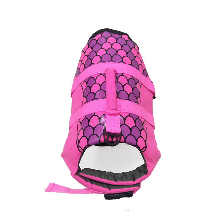 Cashymart pet vest life jacket with collar, adjustable straps, and bright safety color for boating or swimming safety.