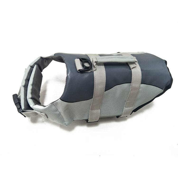 Cashymart pet vest life jacket with collar, adjustable straps, and bright color for safety during swimming or boating.