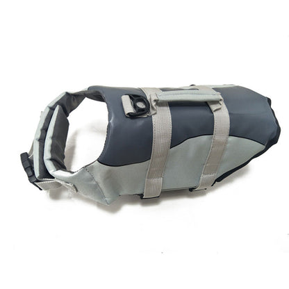 Cashymart pet vest life jacket with collar, adjustable straps, and bright color for safety during swimming or boating.