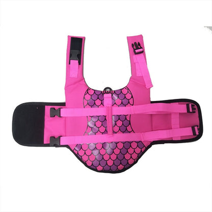 Cashymart pet vest life jacket with collar, designed for safety and buoyancy during water activities for small pets.