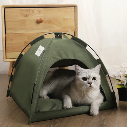 NNEOBA Cozy Pet Tent Bed with soft fabric and enclosed design for comfortable indoor relaxation for small pets.