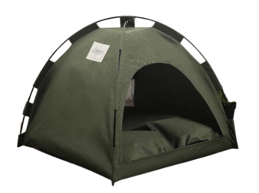 NNEOBA Cozy Pet Tent Bed with soft fabric and open doorway, ideal for small pets to rest comfortably indoors.