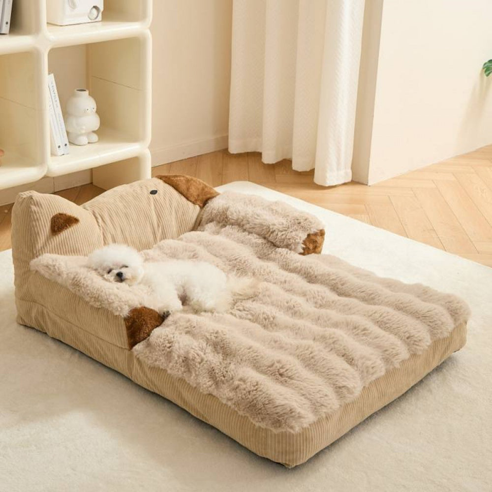 Soft NNETM indoor pet couch for dogs and cats, plush pet bed with cozy cushioning, ideal for relaxing pets indoors.