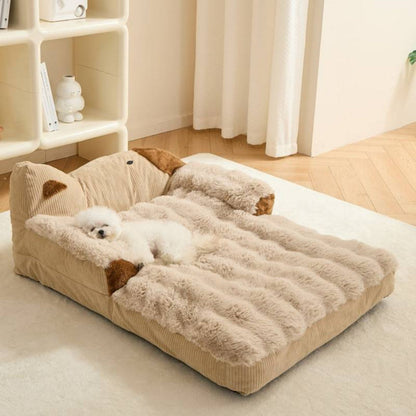 Soft NNETM indoor pet couch for dogs and cats, plush pet bed with cozy cushioning, ideal for relaxing pets indoors.