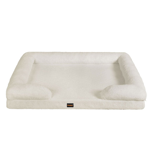 IDropship PaWz memory foam pet sofa bed for cats and dogs, plush cushion with supportive foam and cozy fabric lining.