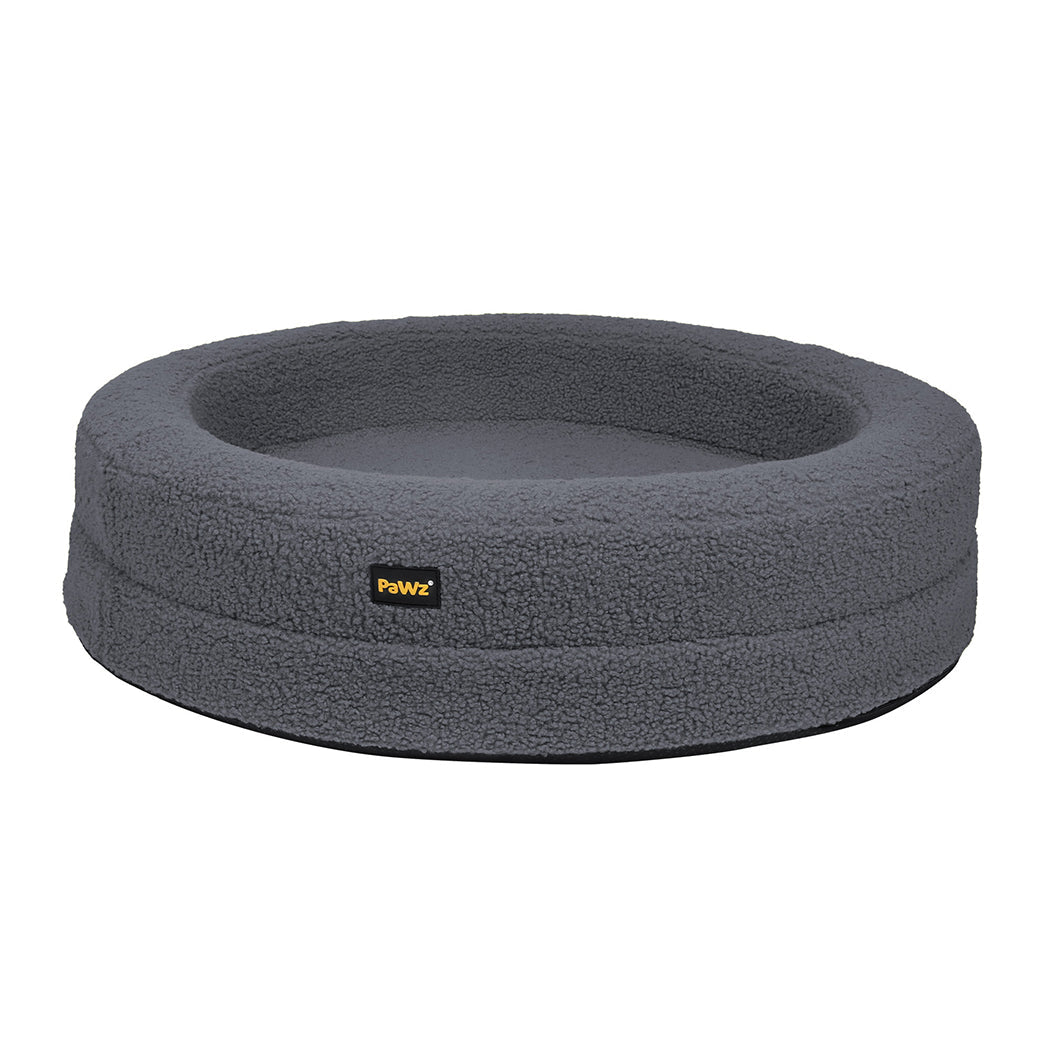 Waterproof Pawz orthopaedic memory foam dog bed with sherpa lining, designed for comfort and calming for cats and dogs.