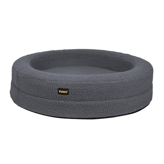 Waterproof Pawz orthopaedic memory foam dog bed with sherpa lining, designed for comfort and calming for cats and dogs.