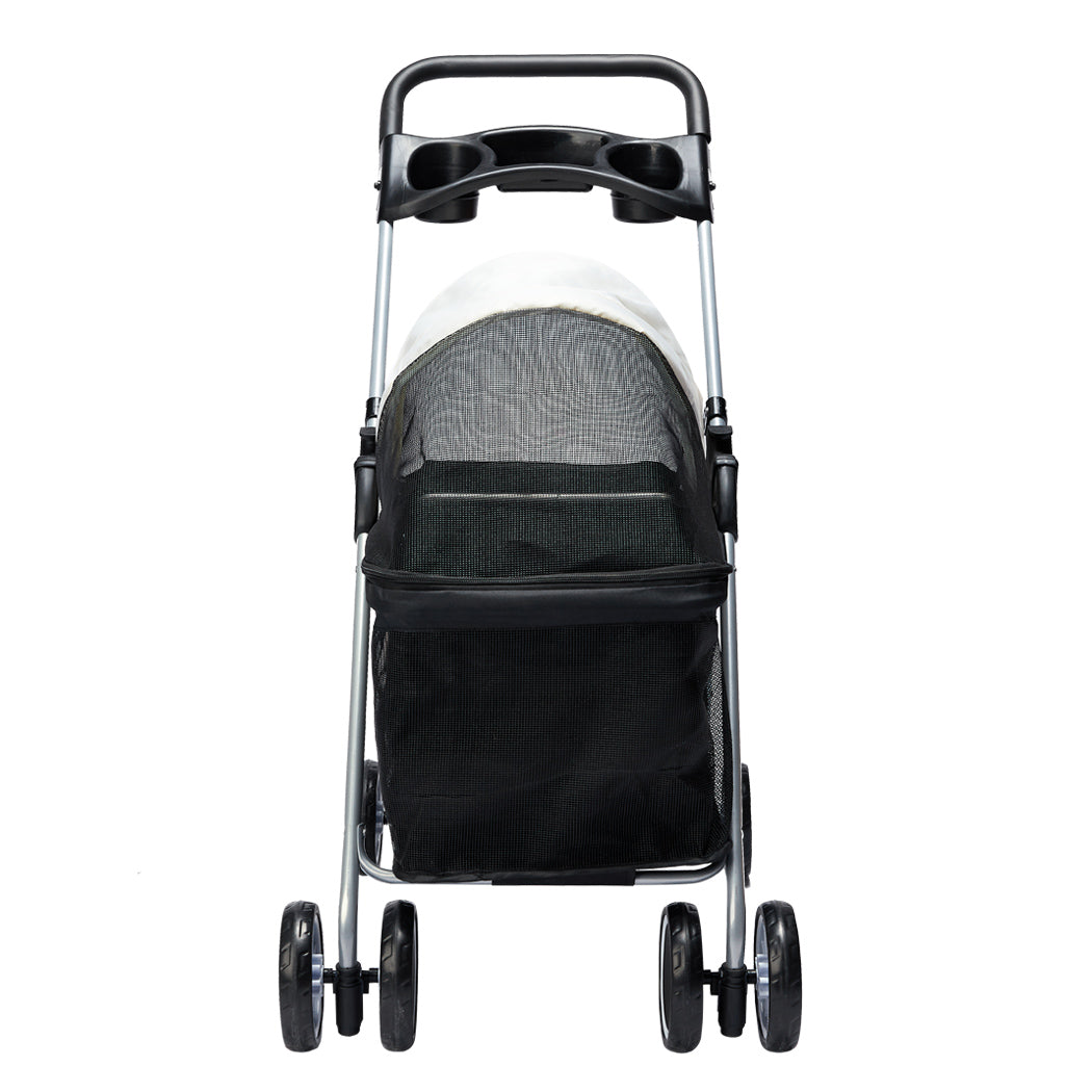 Lightweight IDropship foldable pet stroller for small dogs and cats, with mesh sides and compact design for easy travel.
