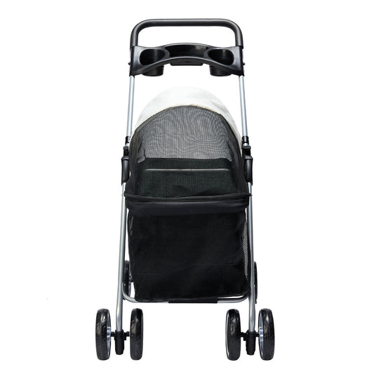 Lightweight IDropship foldable pet stroller for small dogs and cats, with mesh sides and compact design for easy travel.