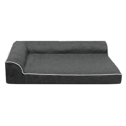 Large grey Pawz orthopedic dog bed by IDropship with plush fabric and cushioned sides for maximum comfort.