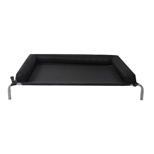 Raised outdoor dog bed by IDropship with breathable mesh, elevated design ideal for pet comfort and outdoor use.