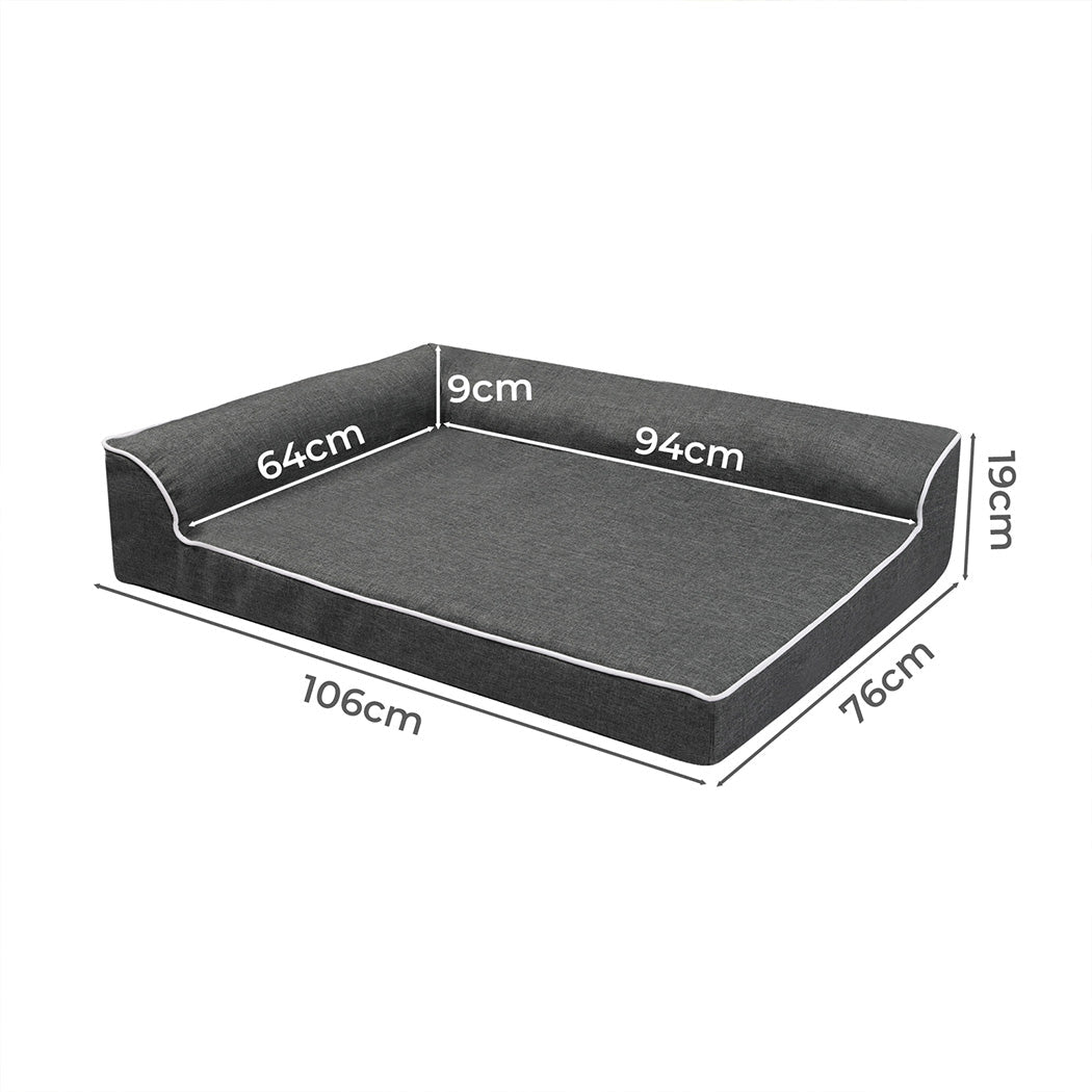 Large grey Pawz orthopedic dog bed by IDropship, featuring plush cushioning and supportive design for ultimate pet comfort.