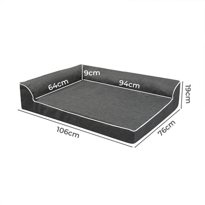 Large grey Pawz orthopedic dog bed by IDropship, featuring plush cushioning and supportive design for ultimate pet comfort.