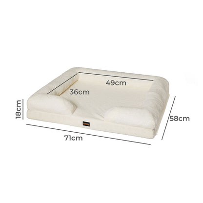 IDropship PaWz Memory Foam Pet Sofa Bed for cats and dogs, showing plush cushioned surface with supportive backrest.
