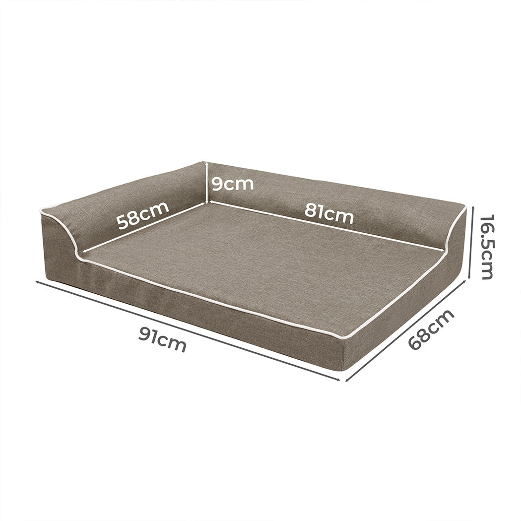 IDropship Pawz Orthopedic Dog Bed in Coffee color, showing plush surface and supportive design for pets.