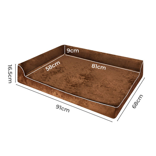 IDropship Pawz orthopedic dog bed in coffee color, plush cushioning for comfort and support for medium-sized dogs.