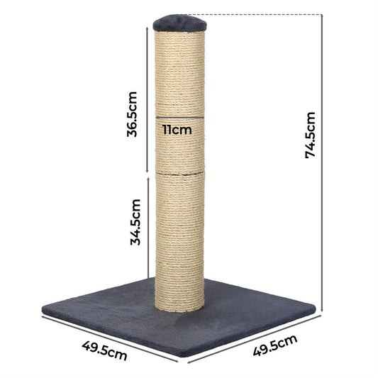 IDropship Pawz Cat Scratcher post made of sisal with a sturdy wooden base for cats to scratch and play.