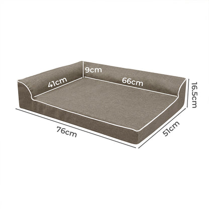 IDropship Pawz Orthopedic Dog Bed in M Coffee, plush fabric with supportive cushioning for comfort and relaxation.