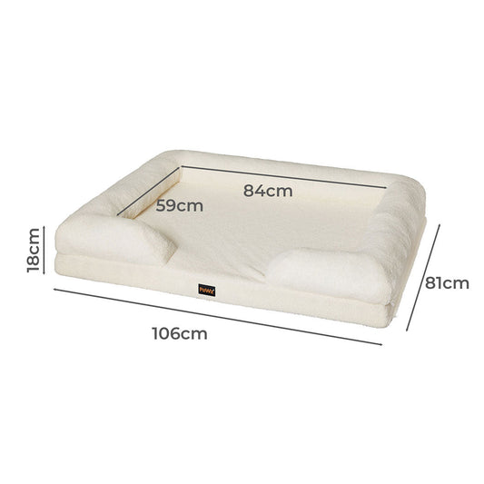 IDropship PaWz memory foam pet sofa bed with plush cushion, suitable for cats and dogs, in a cozy, supportive design