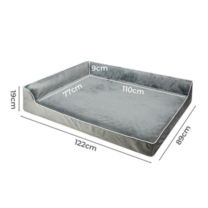 Large grey Pawz Orthopedic Dog Bed by IDropship, plush and supportive for dogs' comfort and joint relief.