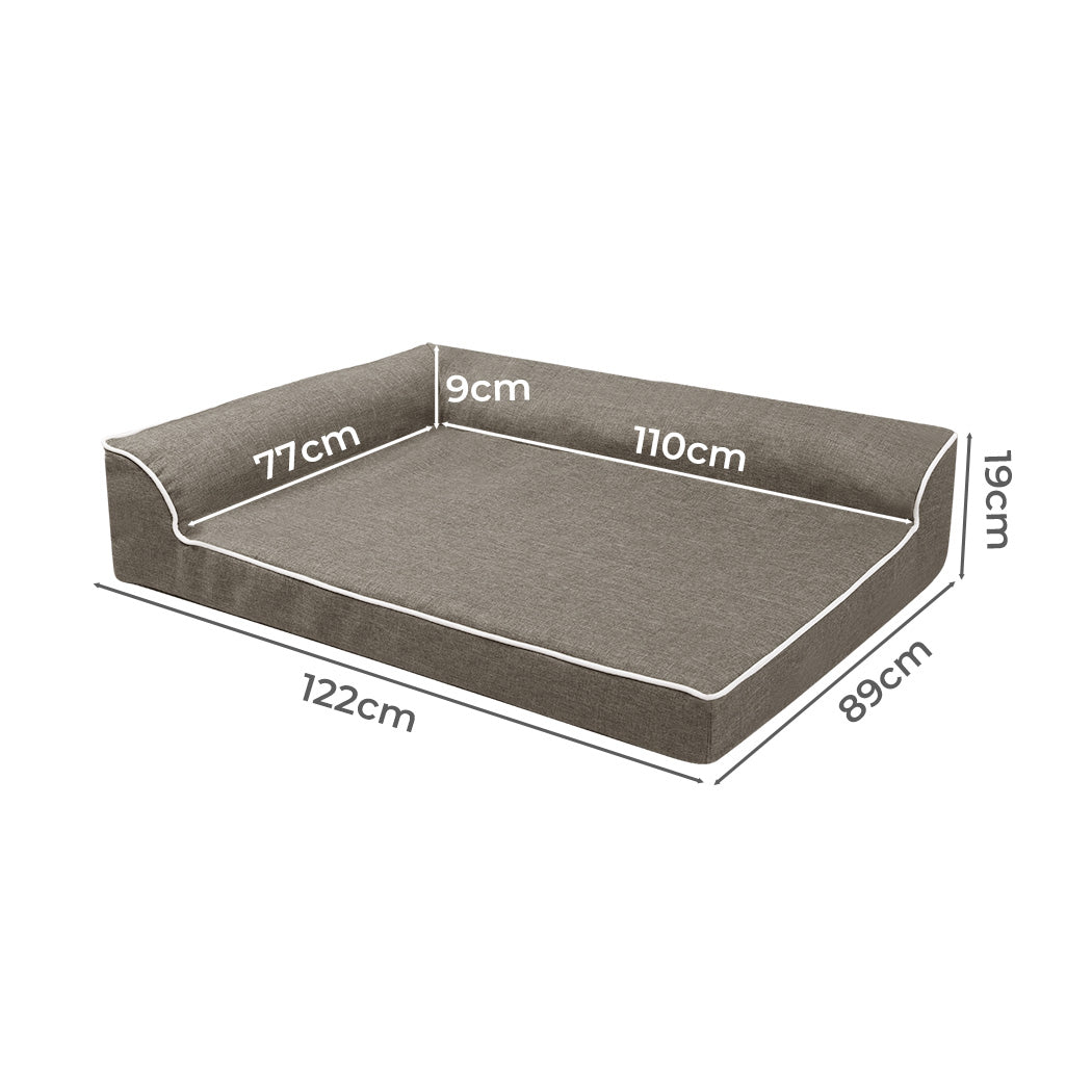 NNEIDS Pawz orthopedic dog bed in XXL size with plush coffee-colored fabric, designed for comfort and support.