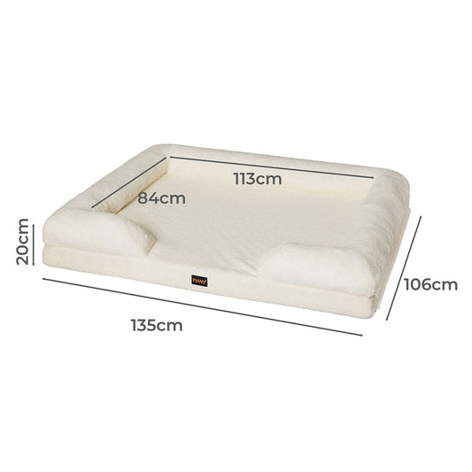 IDropship PaWz Memory Foam Pet Sofa Bed for cats and dogs with plush fabric and supportive cushioning.