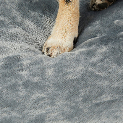 Large grey Pawz orthopedic dog bed by IDropship, plush fabric with cushioned sides for comfort and support.
