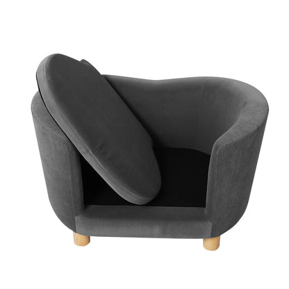 Grey PaWz Luxury Elevated Sofa by IDropship, an anti-slip pet bed for cats and dogs with a comfortable, elevated design.