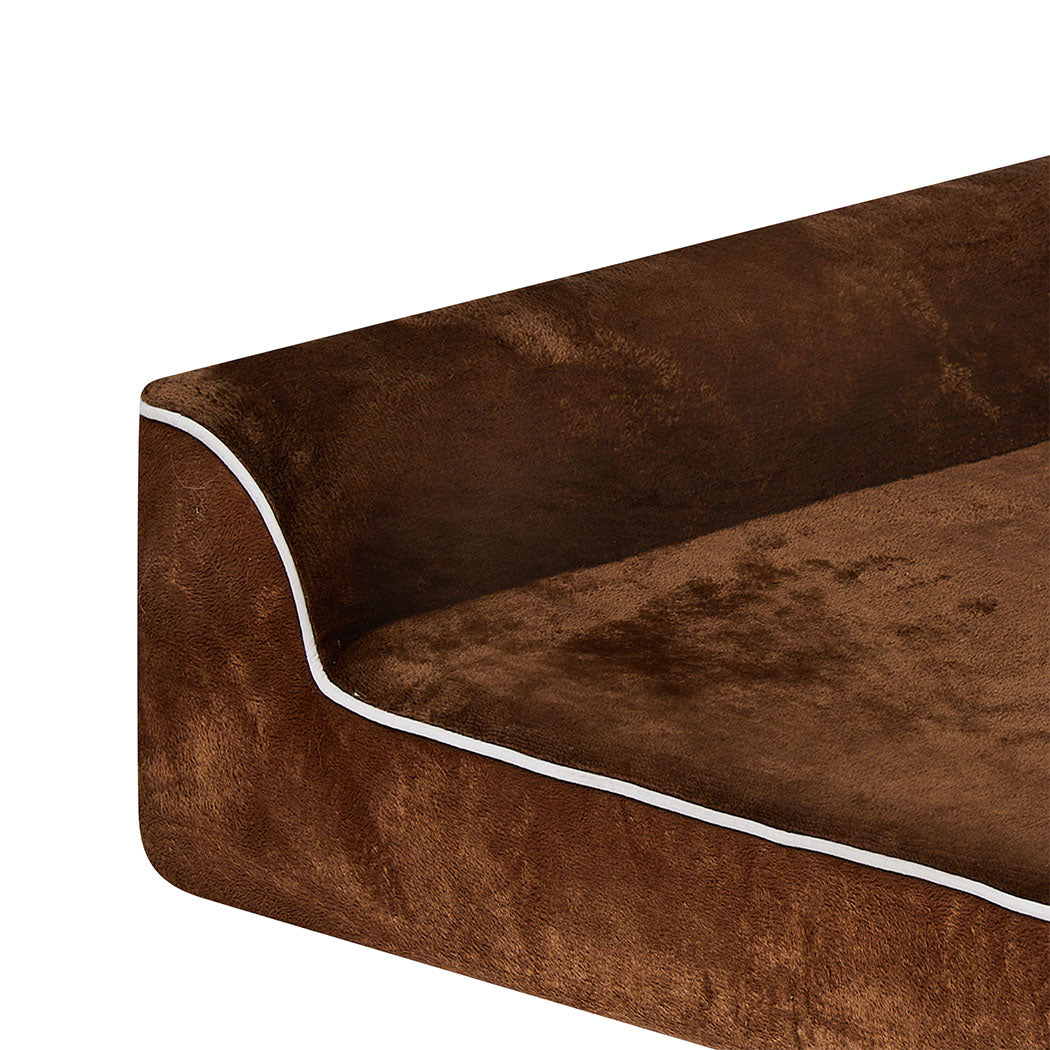 IDropship Pawz Orthopedic Dog Bed in coffee color, plush and supportive for pets, suitable for medium-sized dogs.