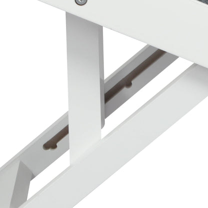 White adjustable dog ramp with height stairs for pets, designed to help dogs and cats reach higher places easily.